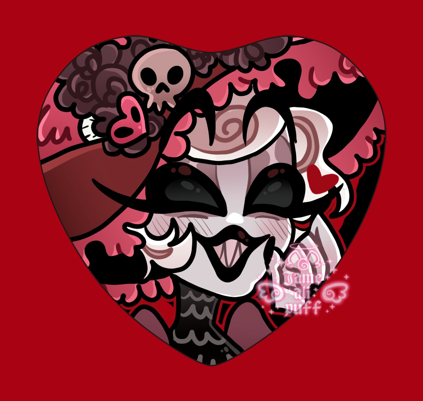Hazbin Heart Holographic Ship Buttons - FANMADE Mix n Match Handmade Individual Duo All By Jamealipuff