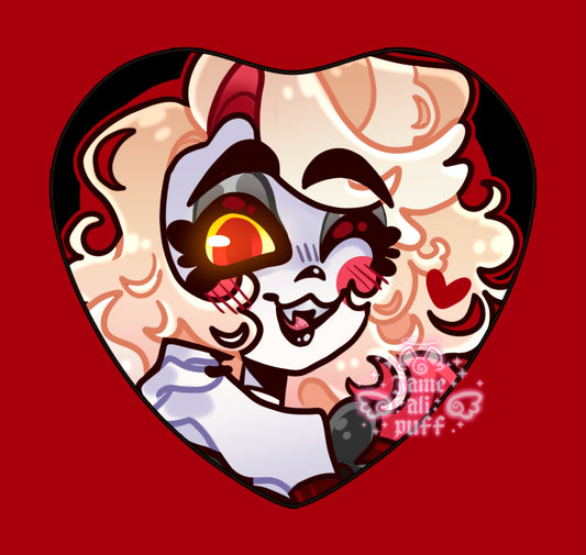 Hazbin Heart Holographic Ship Buttons - FANMADE Mix n Match Handmade Individual Duo All By Jamealipuff