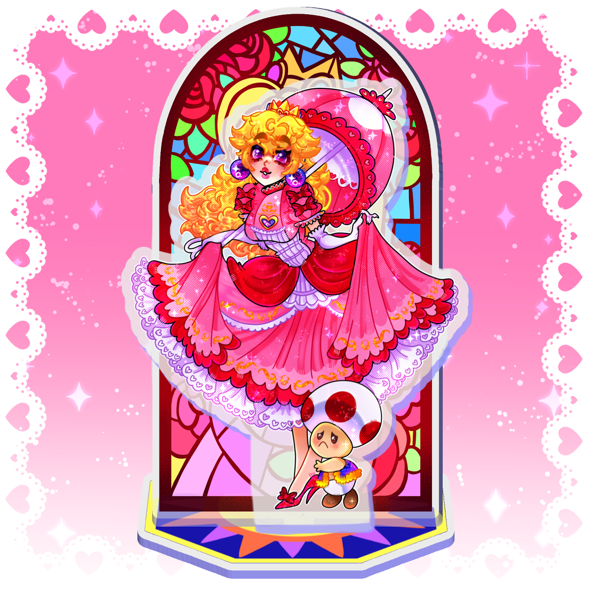 Princess Peach - PREORDER FANMADE Mario Acrylic Standee By Jamealipuff