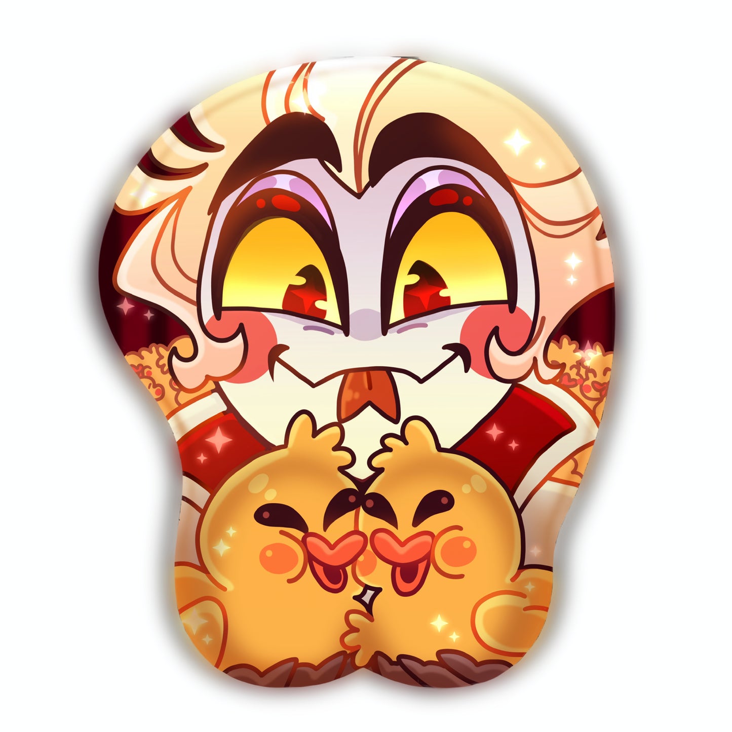 Lucifer's Quack-Tastic Cushion - FANMADE Hazbin Hotel 3D Mousepad By Jamealipuff