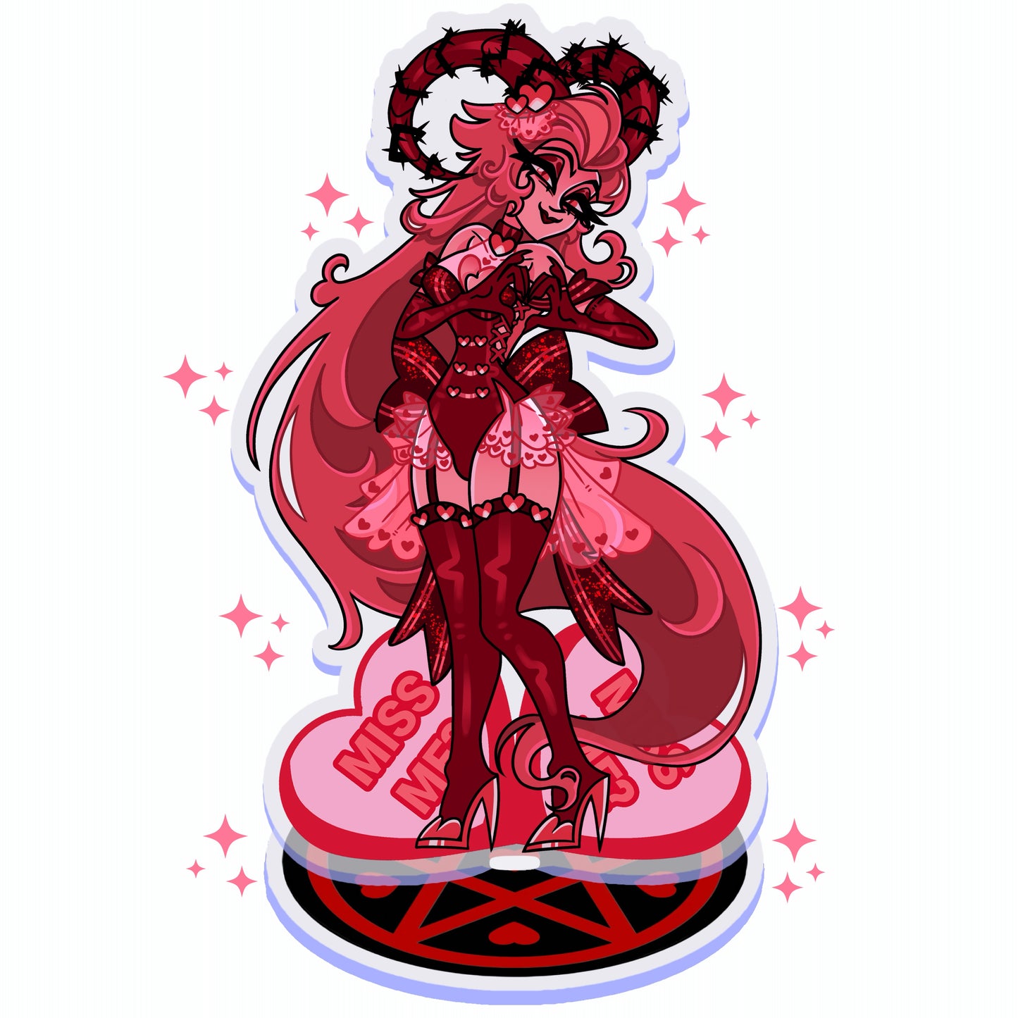 Lilith Morningstar - PREORDER Valentine’s 2025 FANMADE Hazbin Hotel Acrylic Standee By Jamealipuff