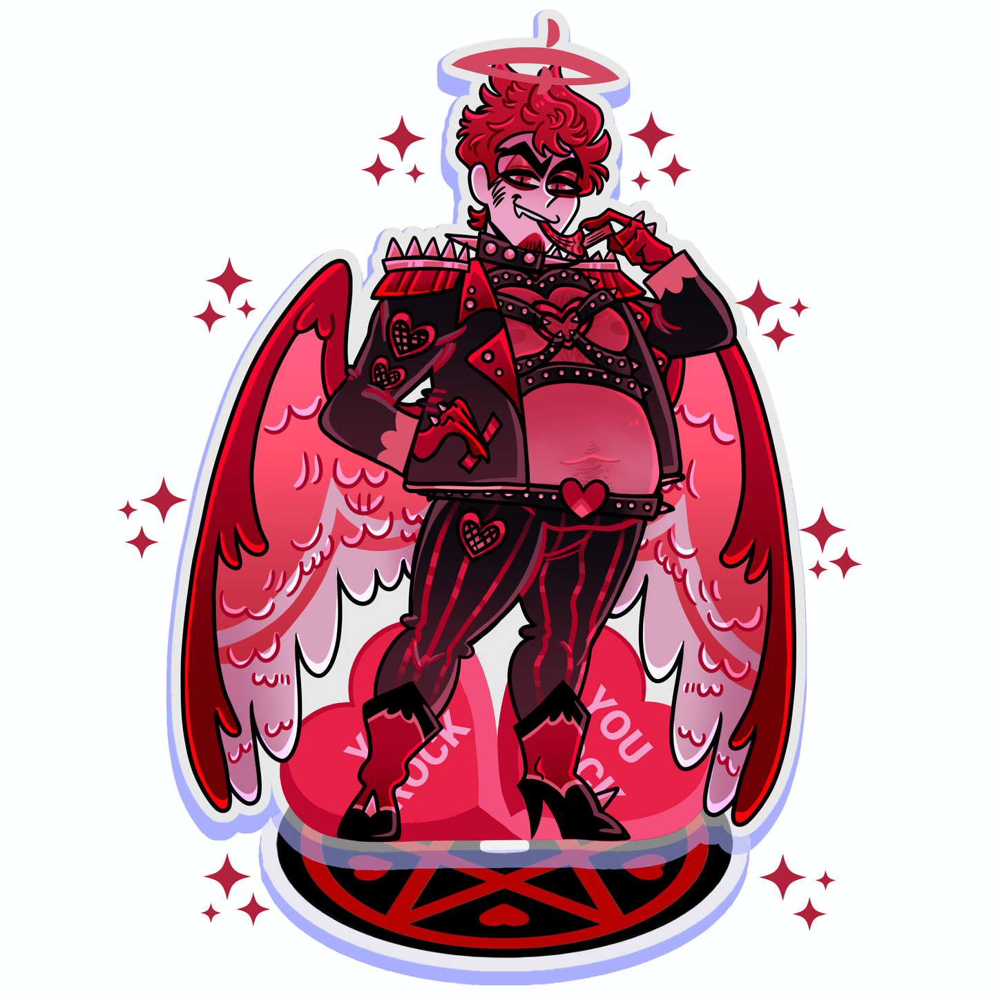 Adam - IN HAND Valentine’s 2025 FANMADE Hazbin Hotel Acrylic Standee By Jamealipuff