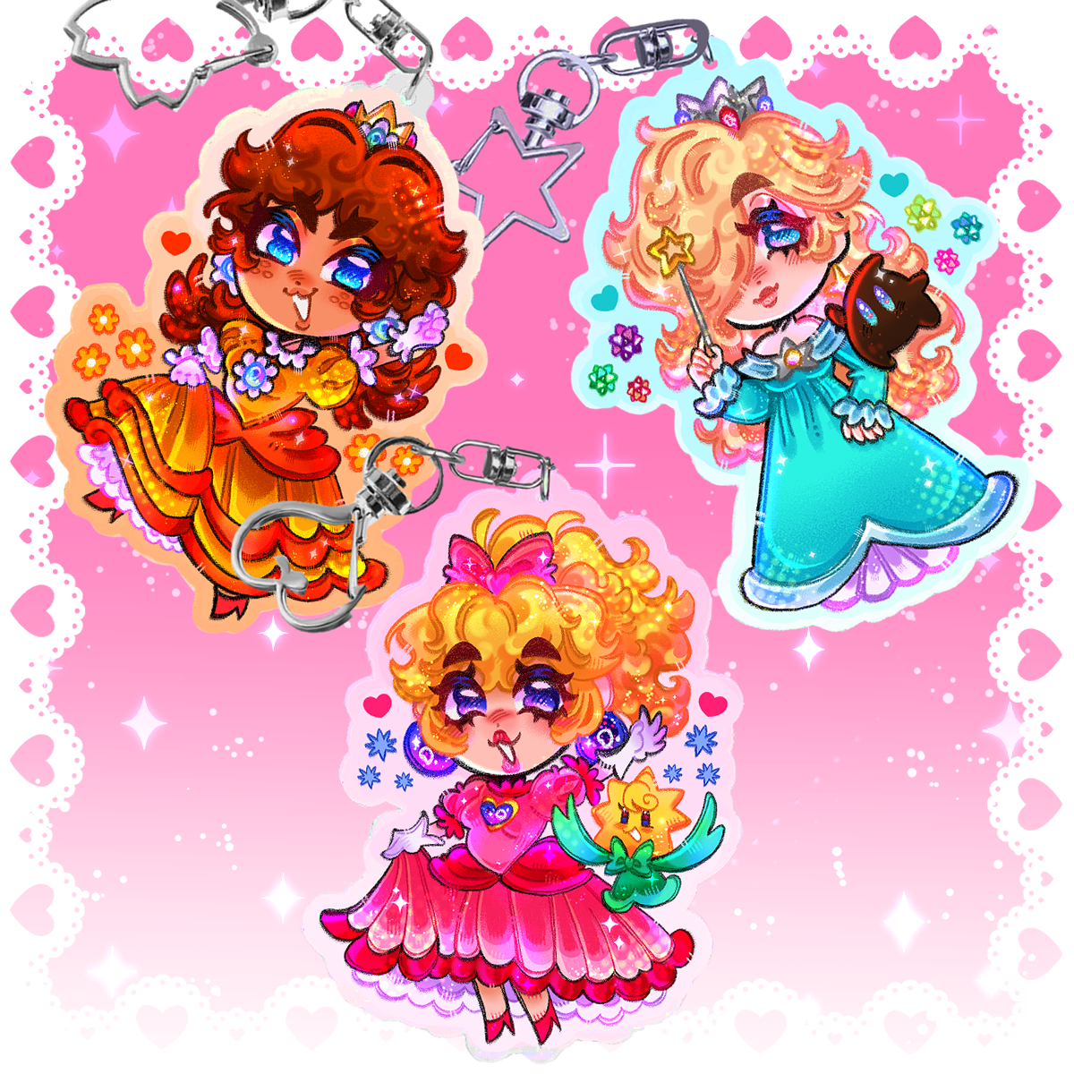 Princess Keychains - PREORDER FANMADE Mario Acrylic Keychain By Jamealipuff