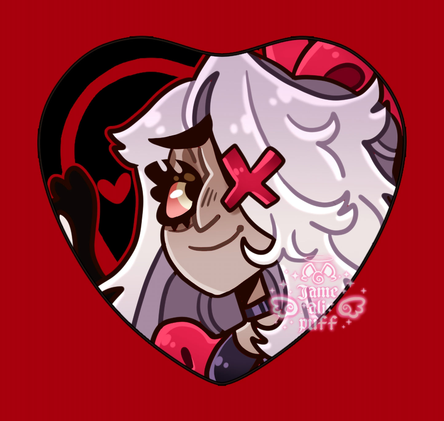 Hazbin Heart Holographic Ship Buttons - FANMADE Mix n Match Handmade Individual Duo All By Jamealipuff