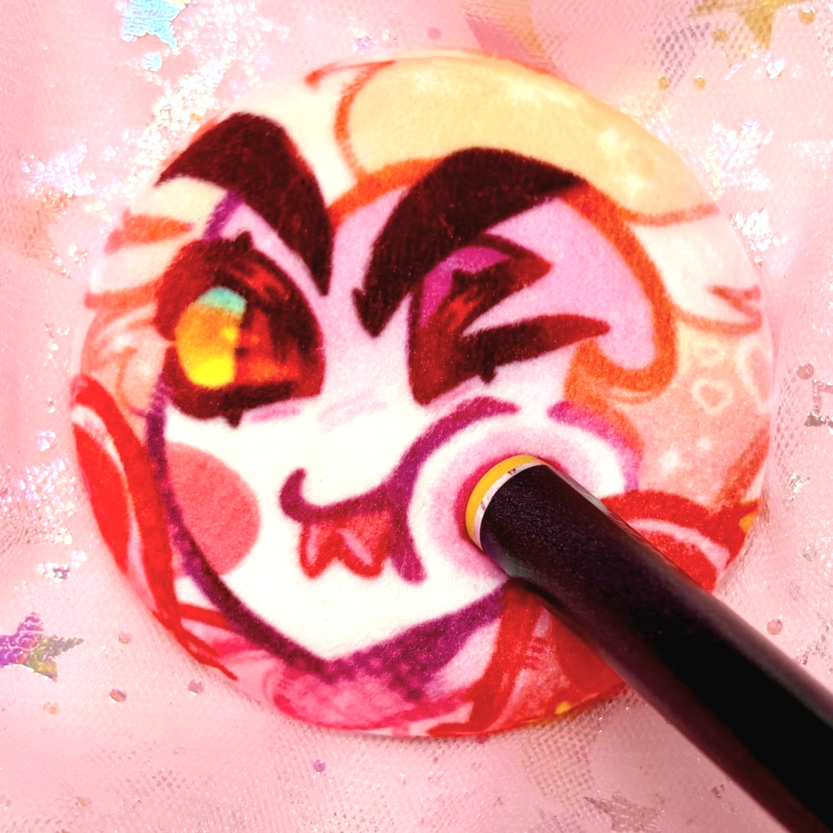Hazbin Hotel IN HANDS 3D Cheek Poke Plush Button Pins By Jamealipuff