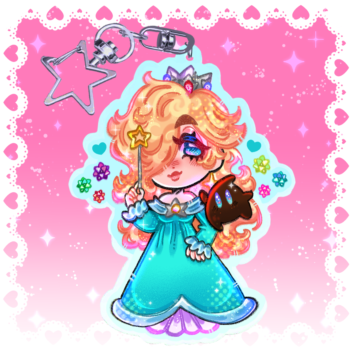 Princess Keychains - PREORDER FANMADE Mario Acrylic Keychain By Jamealipuff
