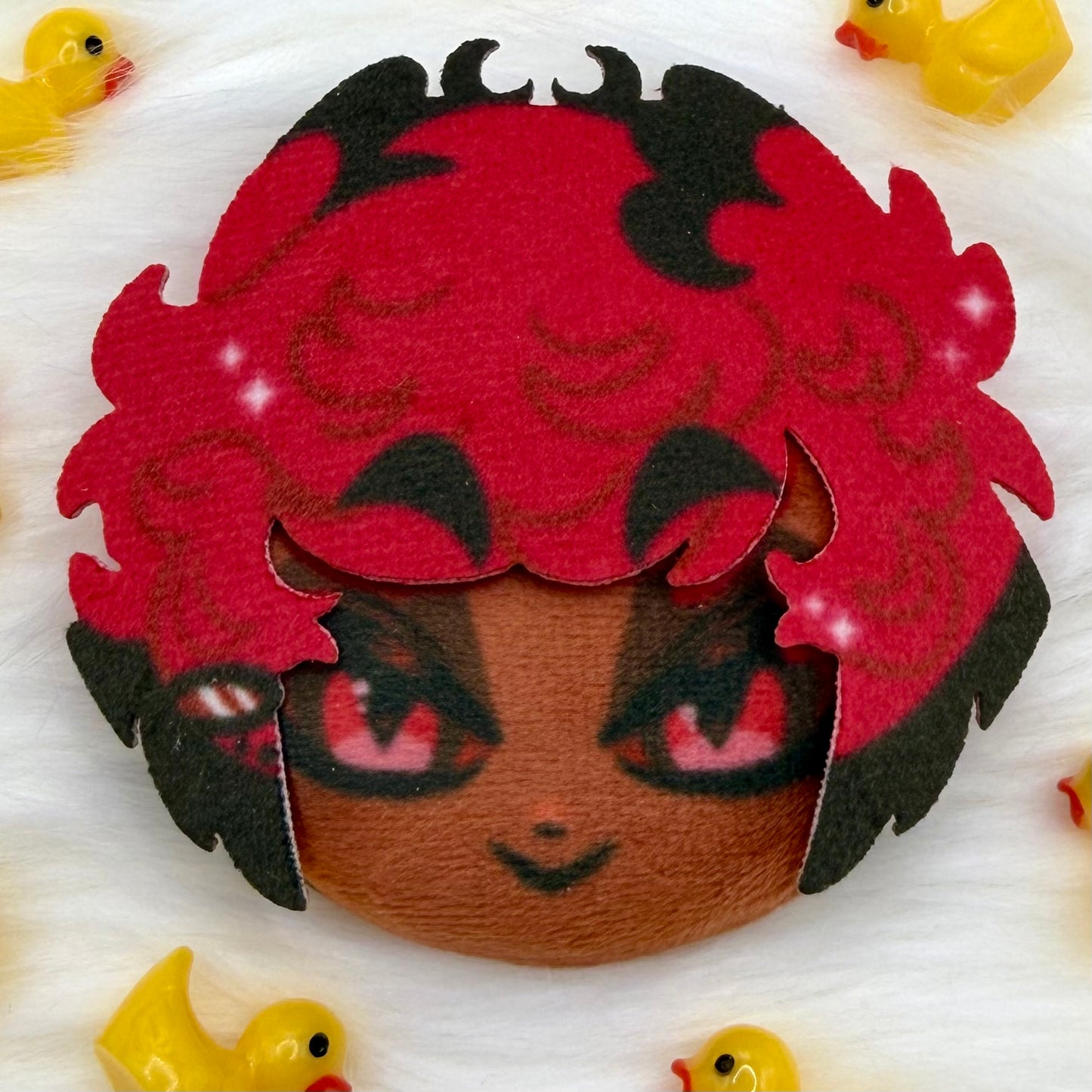 Hazbin Hotel 3D Plush Head Button Pins By Jamealipuff