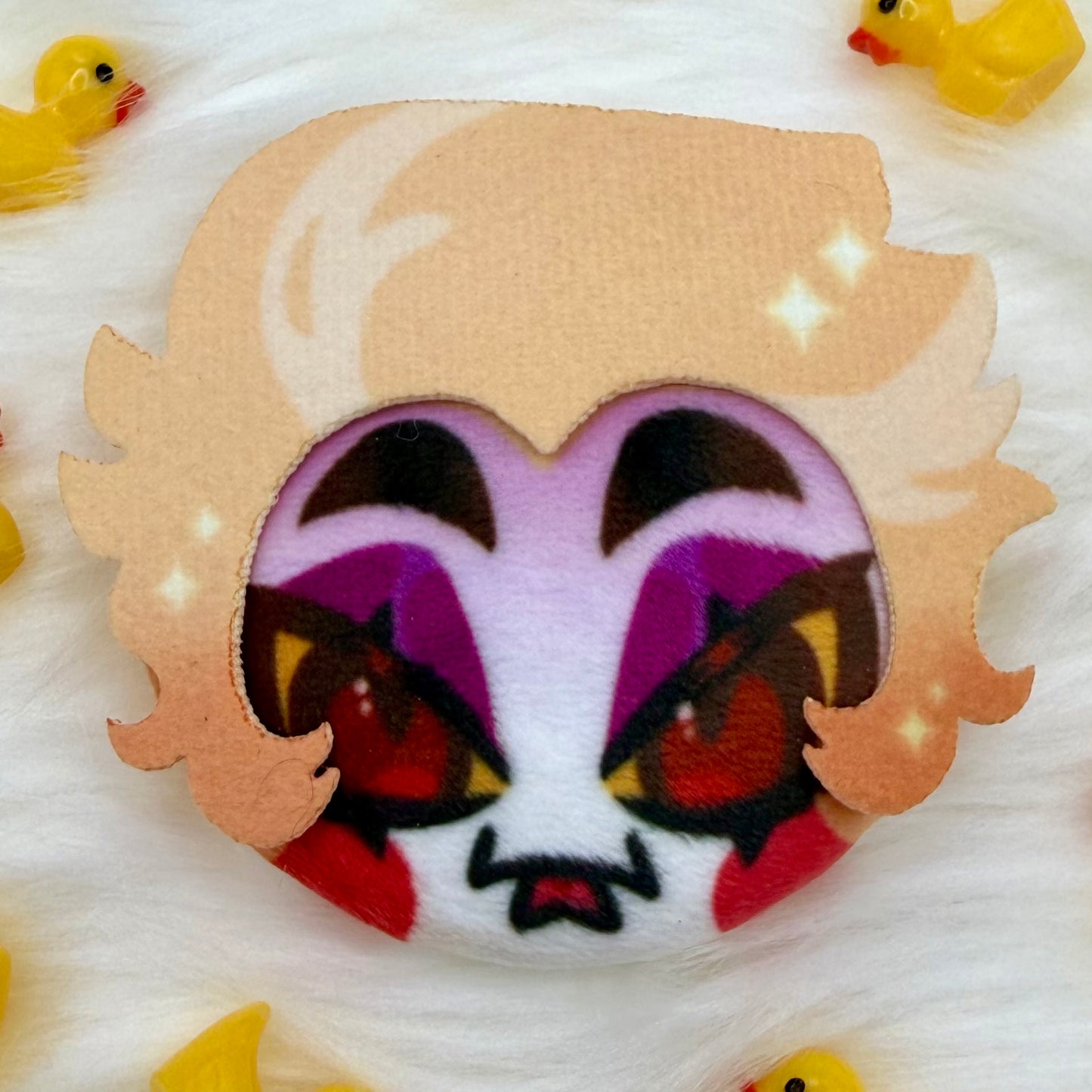 Hazbin Hotel 3D Plush Head Button Pins By Jamealipuff