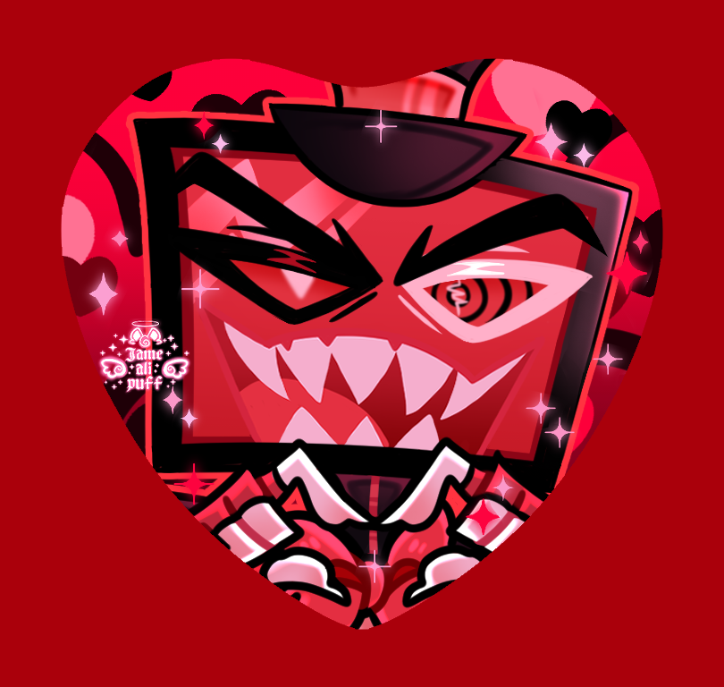 Hazbin Valentine's Heart Holographic Ship Buttons - FANMADE Mix n Match Handmade Individual Duo All By Jamealipuff