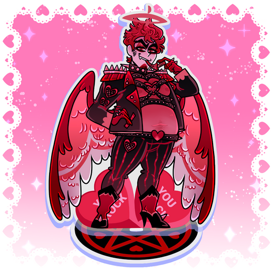 Adam - IN HAND Valentine’s 2025 FANMADE Hazbin Hotel Acrylic Standee By Jamealipuff