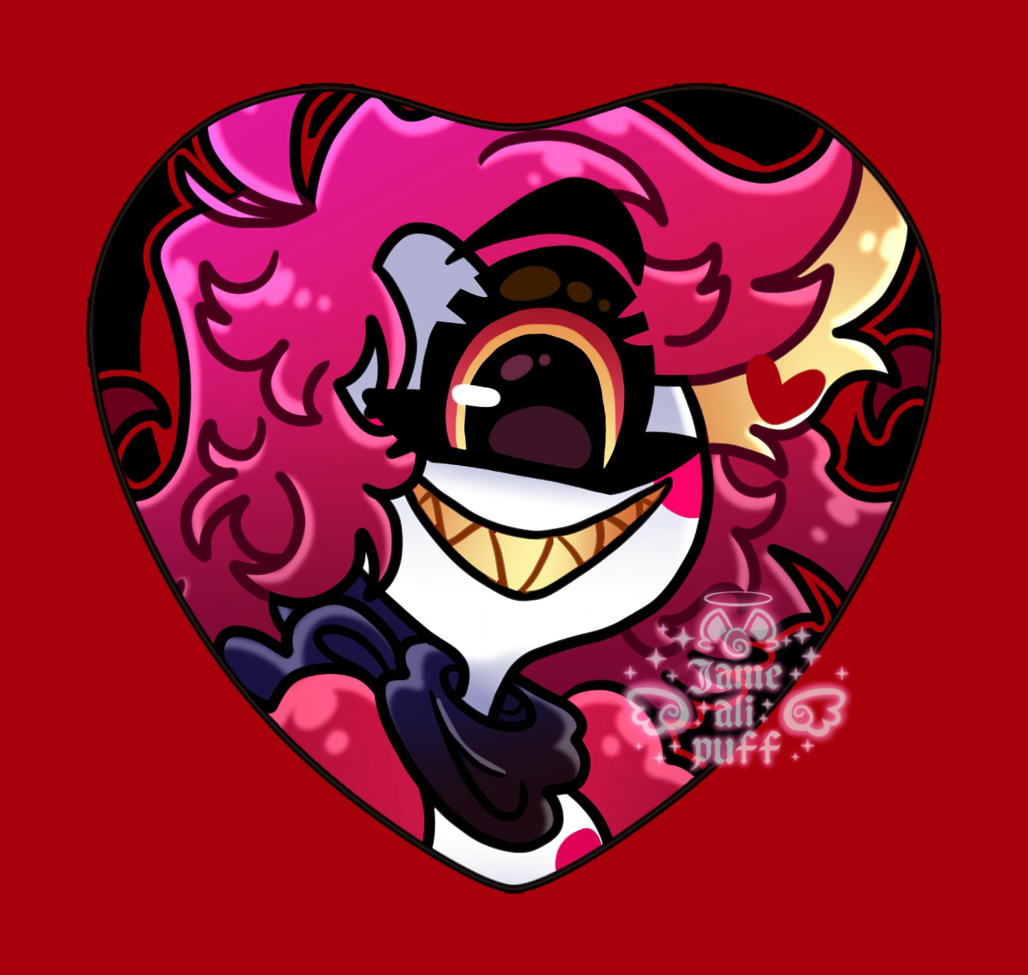 Hazbin Heart Holographic Ship Buttons - FANMADE Mix n Match Handmade Individual Duo All By Jamealipuff