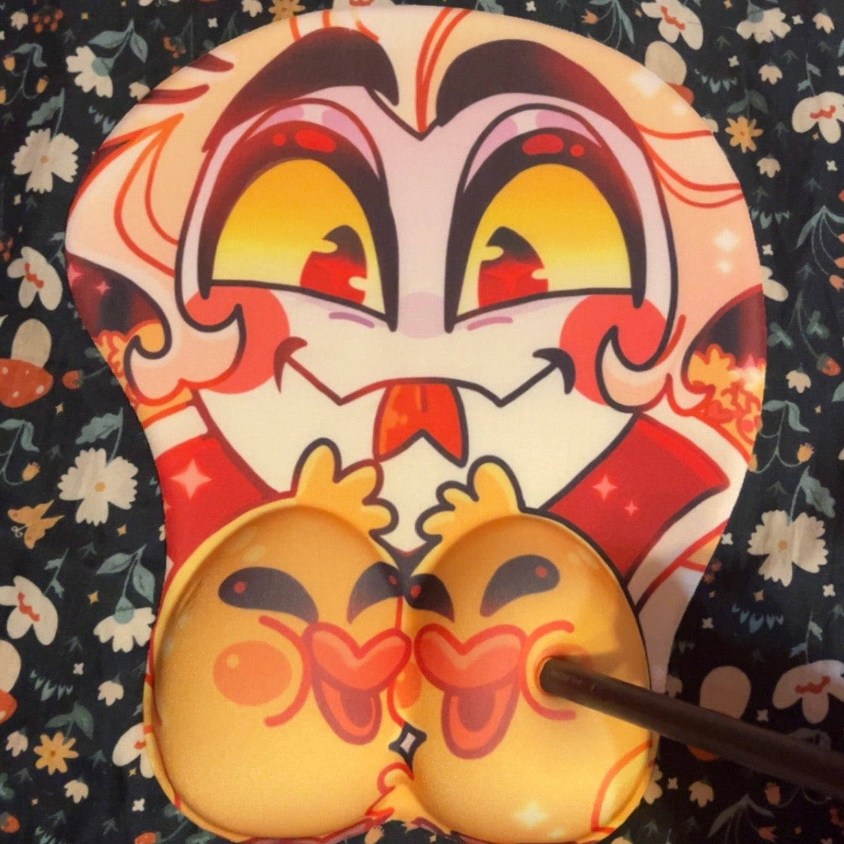 Lucifer's Quack-Tastic Cushion - FANMADE Hazbin Hotel 3D Mousepad By Jamealipuff
