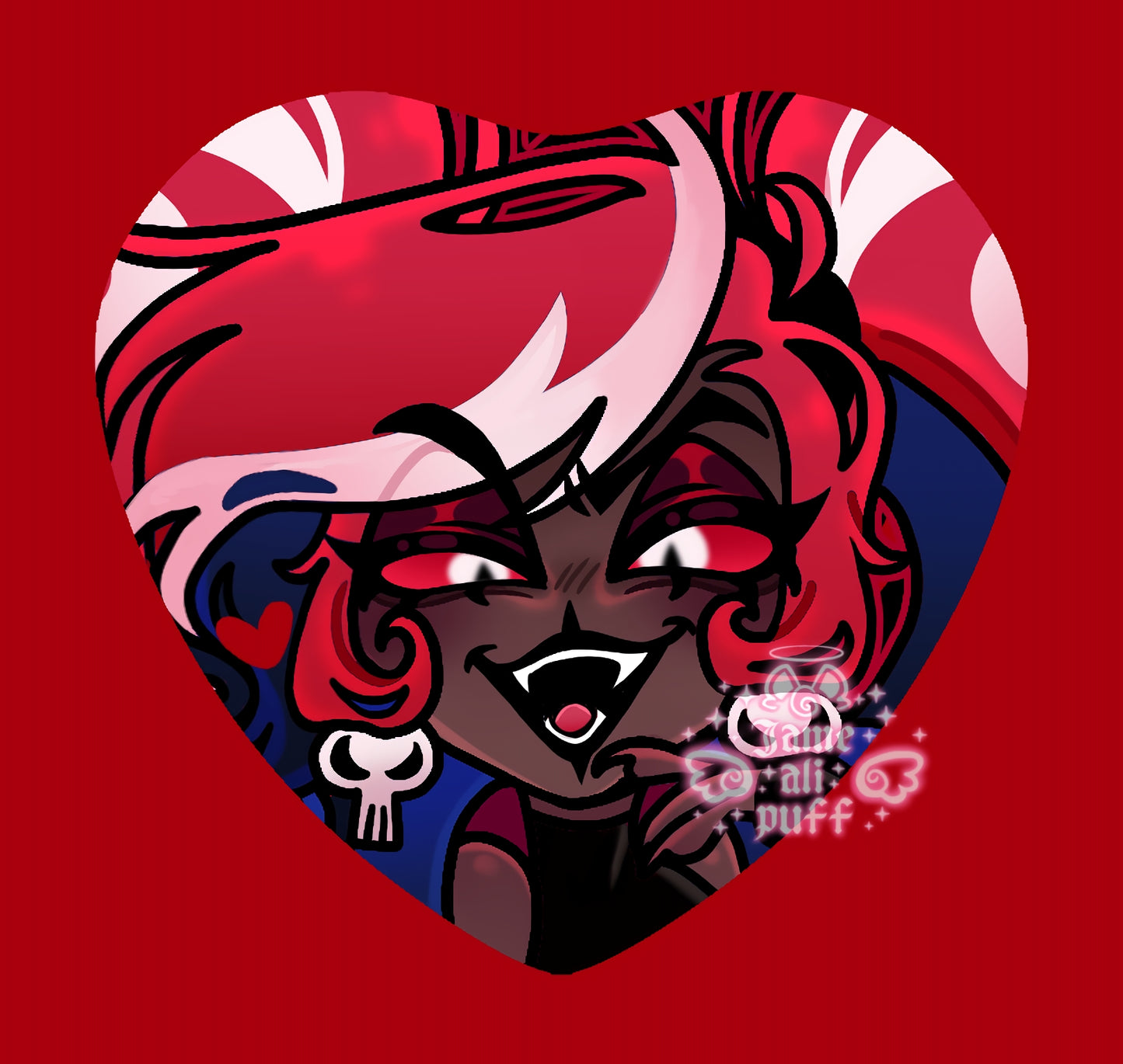 Hazbin Heart Holographic Ship Buttons - FANMADE Mix n Match Handmade Individual Duo All By Jamealipuff