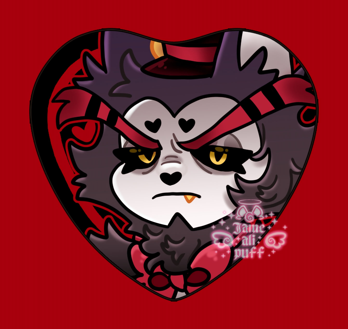 Hazbin Heart Holographic Ship Buttons - FANMADE Mix n Match Handmade Individual Duo All By Jamealipuff