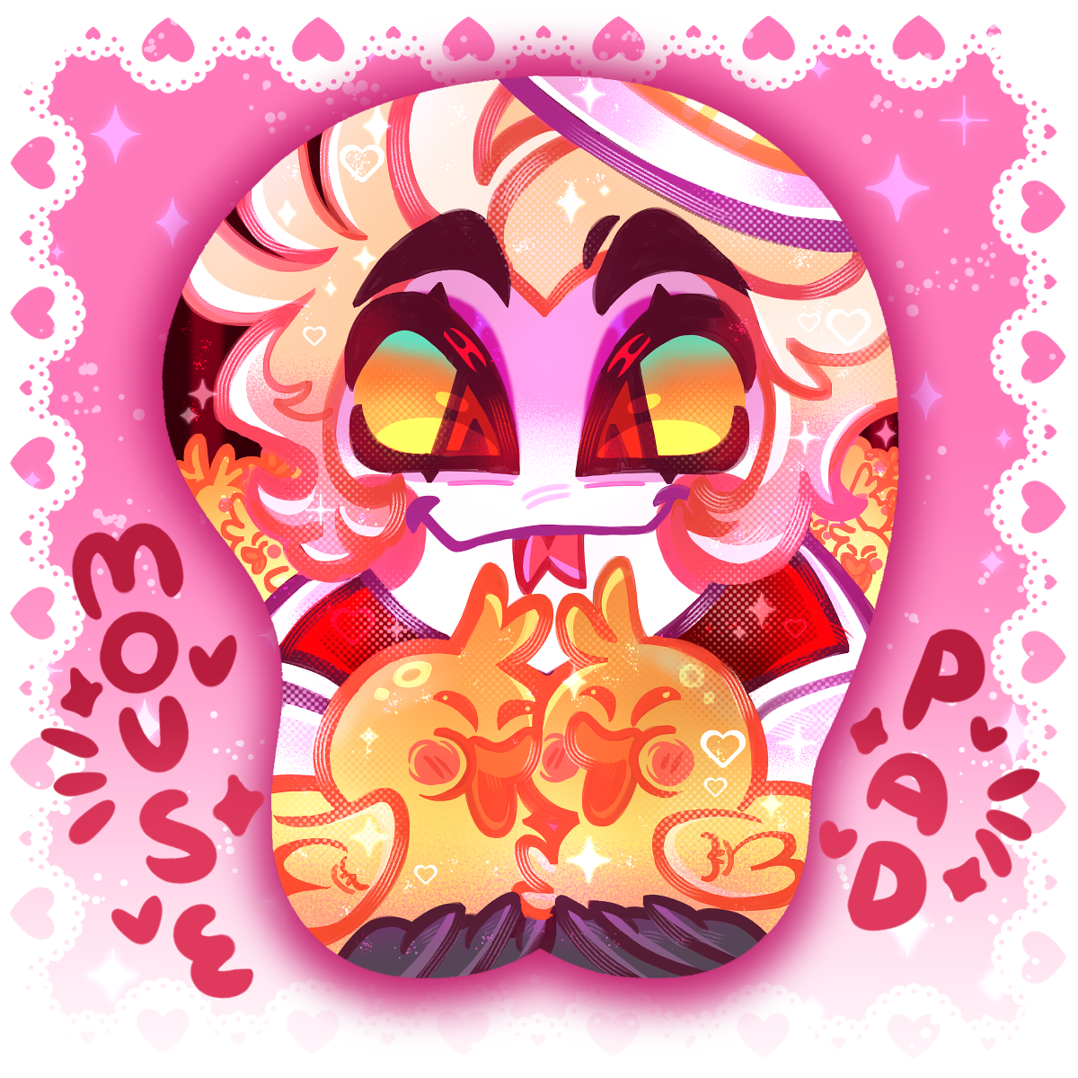 Lucifer's Quack-Tastic Cushion - PREORDER FANMADE Hazbin Hotel 3D Mousepad By Jamealipuff