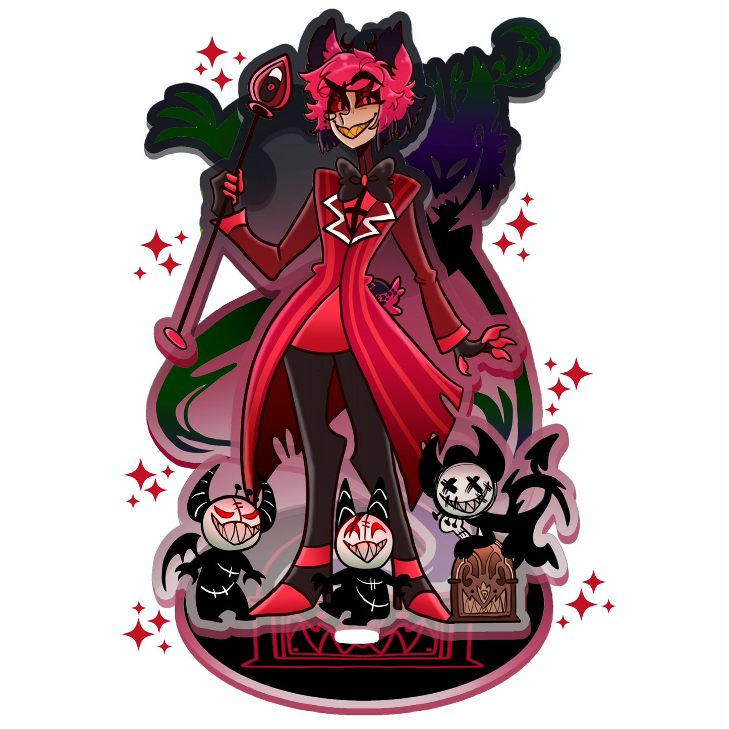 Alastor The Radio Demon - FANMADE Hazbin Hotel Acrylic Standee By Jamealipuff