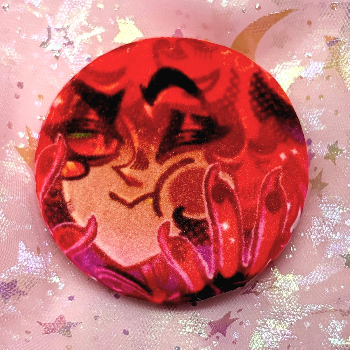 Hazbin Hotel IN HANDS 3D Cheek Poke Plush Button Pins By Jamealipuff