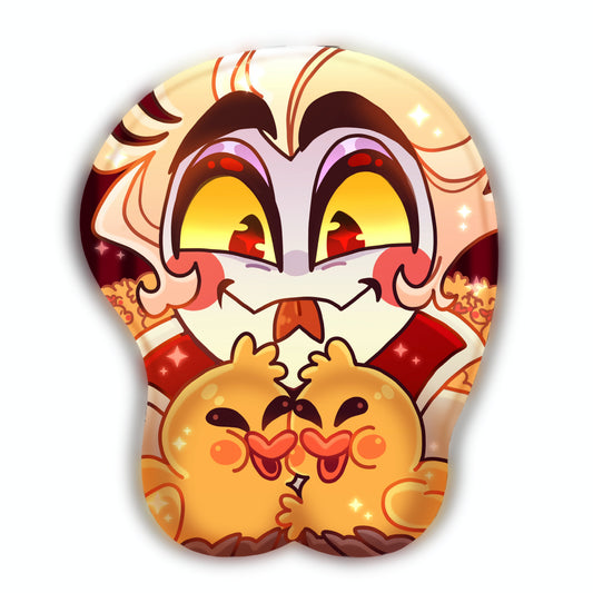 Lucifer's Quack-Tastic Cushion - FANMADE Hazbin Hotel 3D Mousepad By Jamealipuff