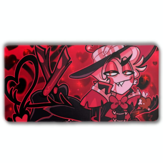 Lucifer's Red Hot Playmat - FANMADE Hazbin Hotel Valentine's 2025 Mousepad By Jamealipuff