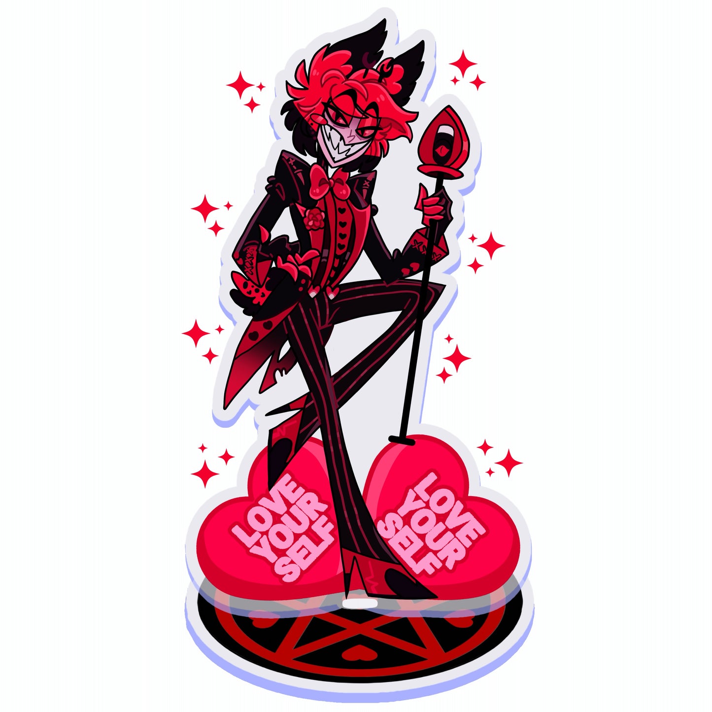 Alastor - PREORDER Valentine’s 2025 FANMADE Hazbin Hotel Acrylic Standee By Jamealipuff