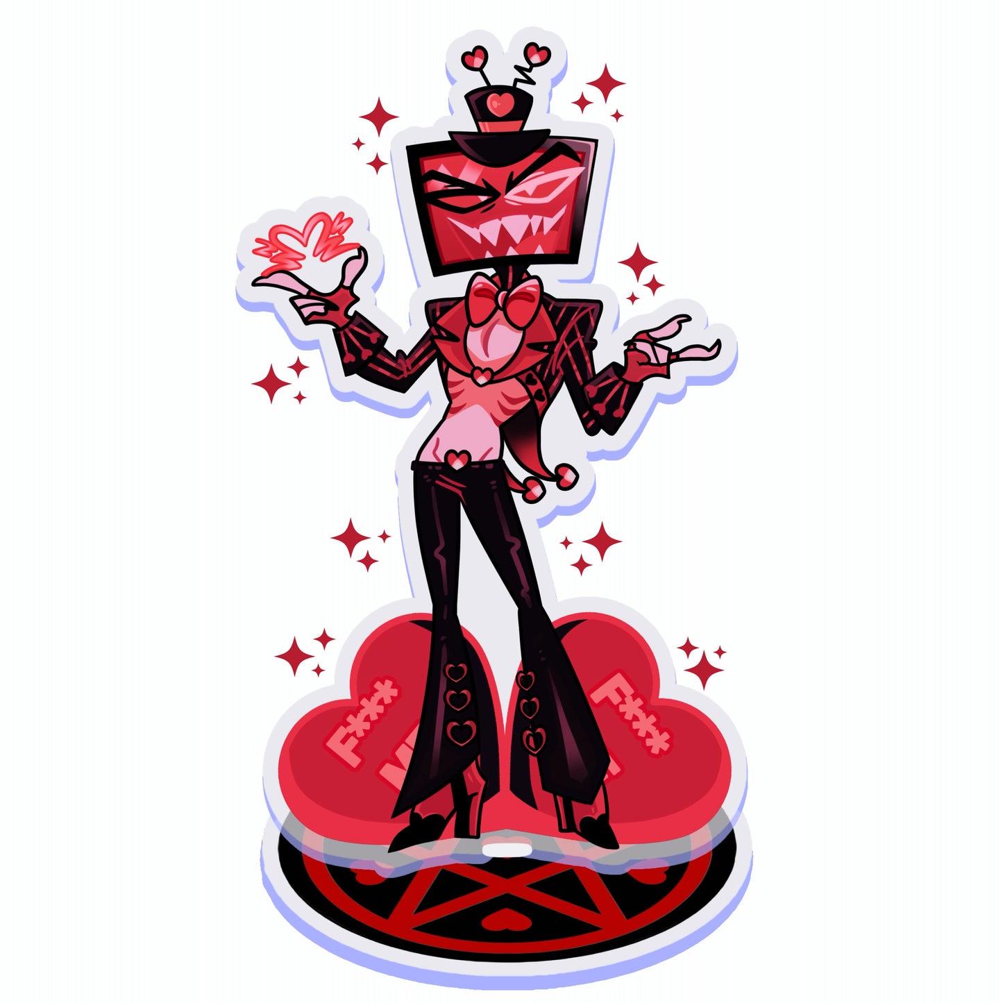 Vox - PREORDER Valentine’s 2025 FANMADE Hazbin Hotel Acrylic Standee By Jamealipuff